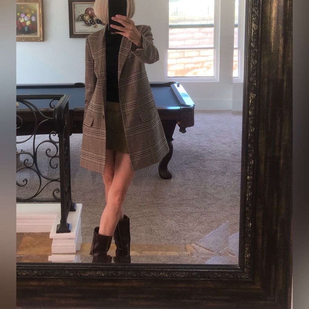 BB DAKOTA - LONG PLAID JACKET + WOMENS/SIZE XS